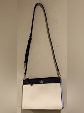 kate spade Cameron Street Clarisse Navy and Cream Two-Tone Leather Crossbody
